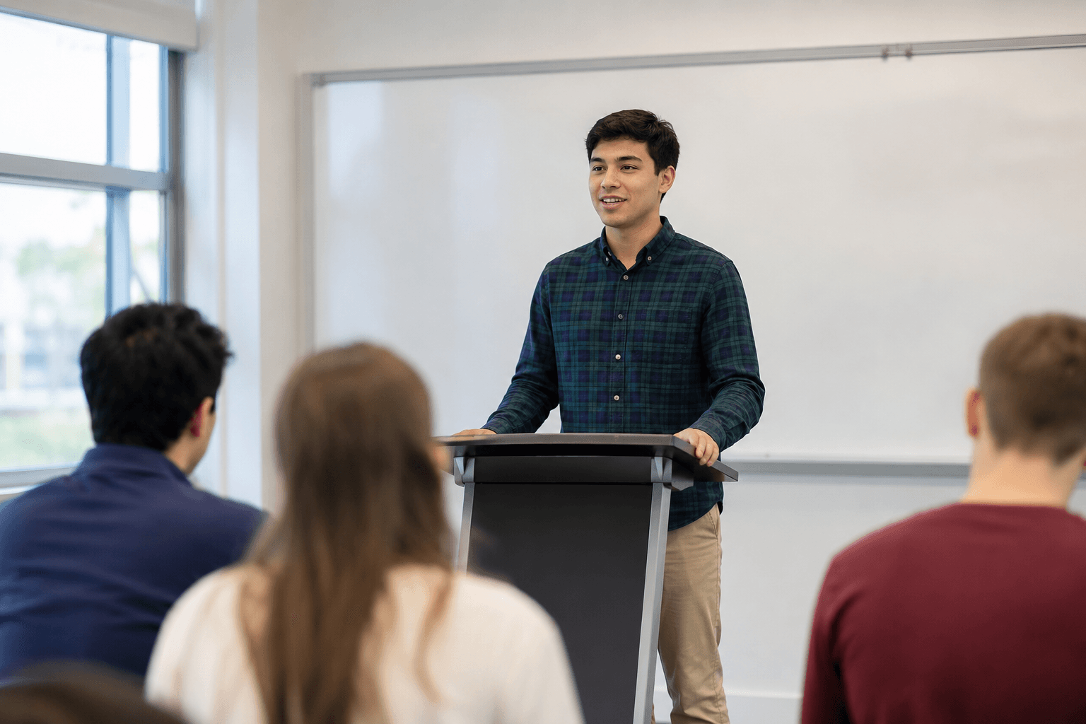 Student presenting at a Rhetrix public speaking session in North Fulton, Georgia